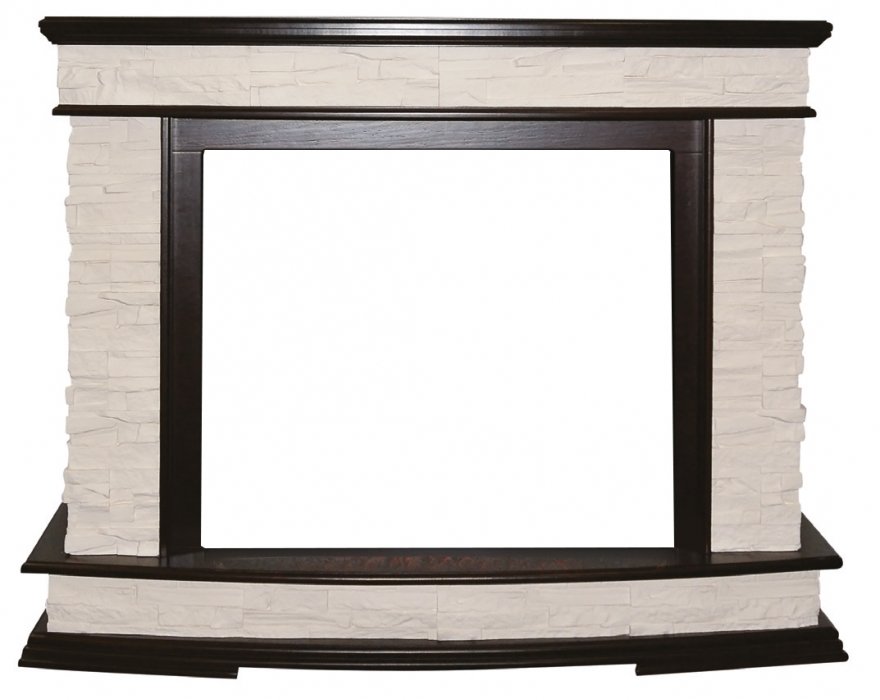 InterFlame Памир сланец под Panoramic 33W FX (тёмный дуб; венге) широкий портал