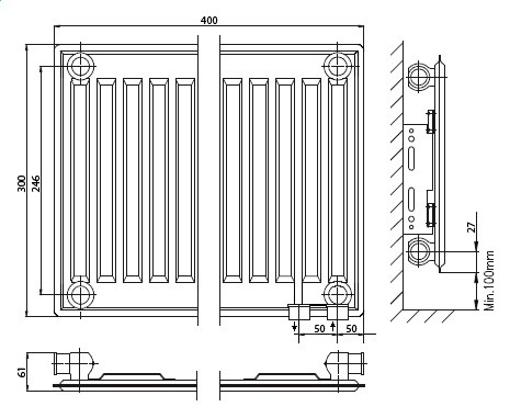 Kermi FTV(FKV) 10 500x1600 стальной панельный радиатор Тип 10