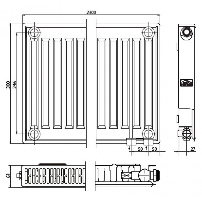 Kermi FTV(FKV) 10 900x1600 стальной панельный радиатор Тип 10