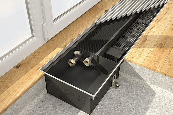 Kermi KVQ 230x110x1500 Без декоративной решётки, 24V внутрипольный конвектор