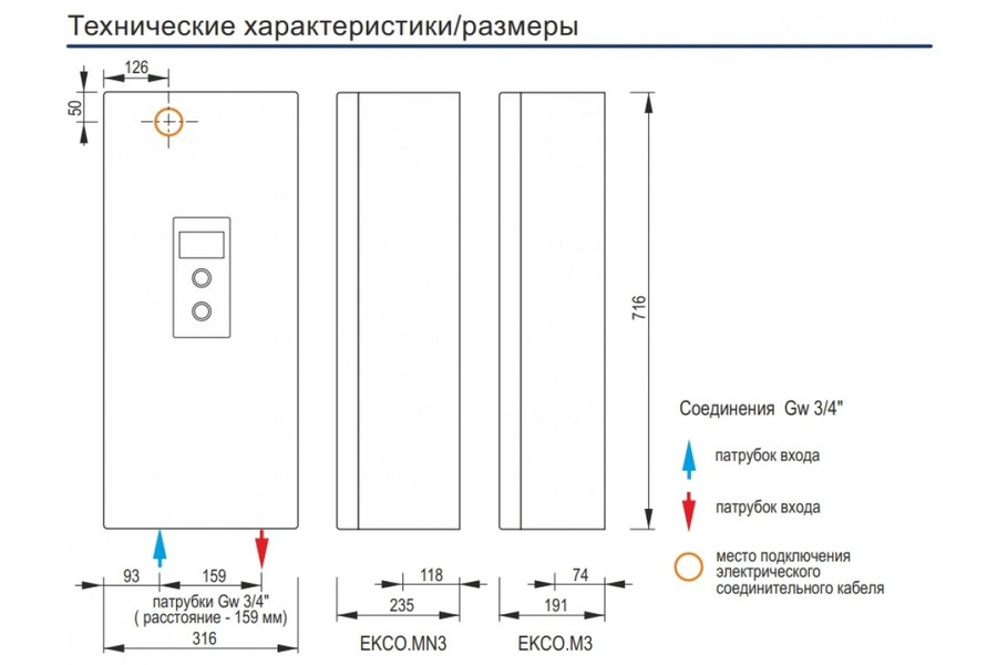 Kospel EKCO.L3-12/16/20/24 электрический котел