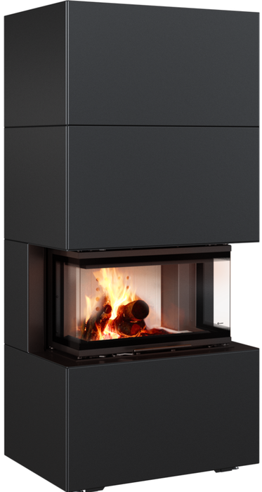 Kratki Home Easy Box черный с топкой NBC, с доводчиком готовый дровяной каминокомплект