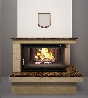 Kratki Oliwia PW/BL/17/BS/W(угловое стекло слева) угловая левая дровяная топка