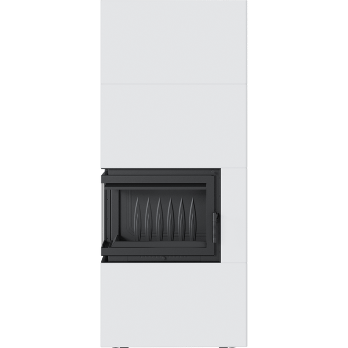 Kratki SIMPLE Box белый с топкой BS, левый угол готовый дровяной каминокомплект