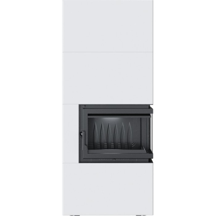 Kratki SIMPLE Box белый с топкой BS, правый угол готовый дровяной каминокомплект