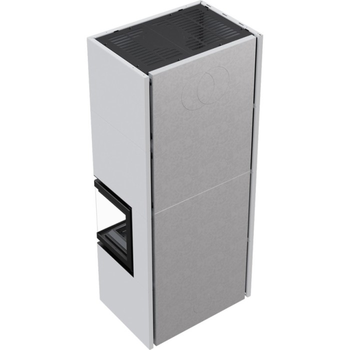 Kratki SIMPLE Box белый с топкой BS, правый угол готовый дровяной каминокомплект