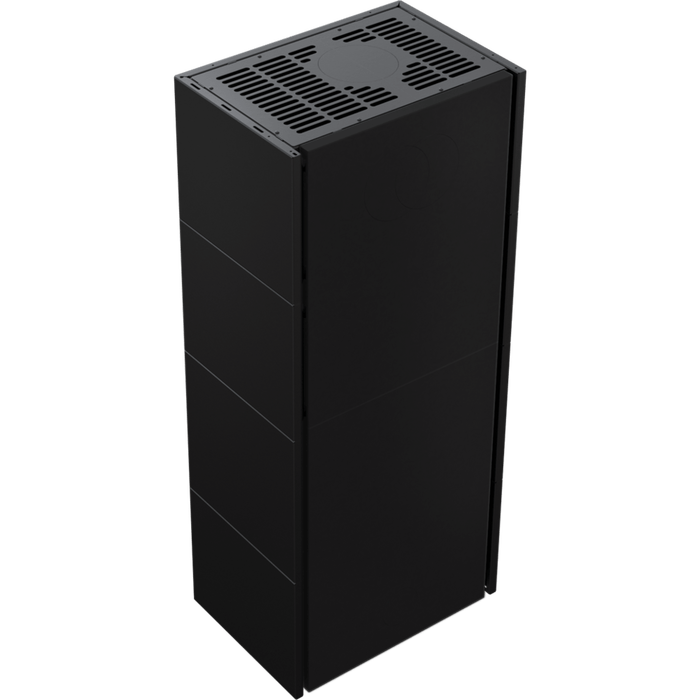 Kratki SIMPLE Box черный с топкой BS, левый угол готовый дровяной каминокомплект
