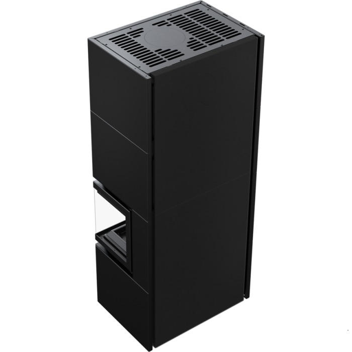 Kratki SIMPLE Box черный с топкой BS, правый угол готовый дровяной каминокомплект