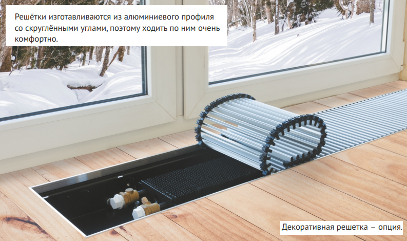 KVZ 360-80-1100 внутрипольный конвектор