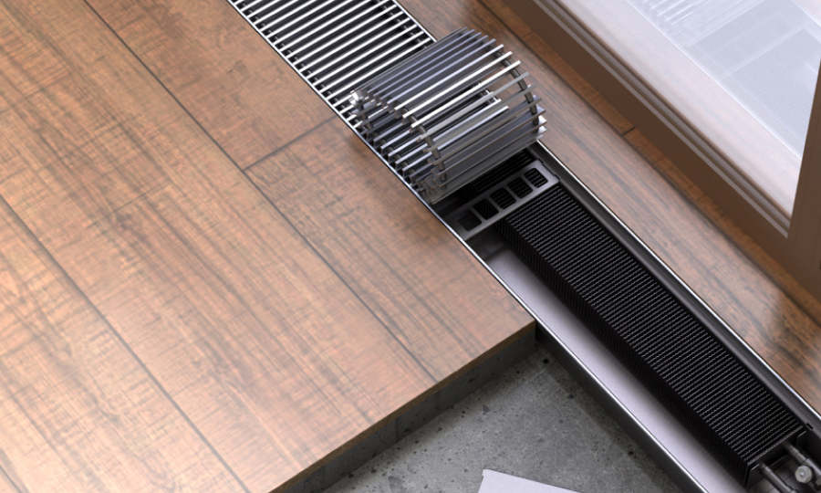 КЗТО Бриз Нерж 260x80x1100 1то внутрипольный конвектор