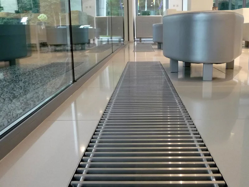 КЗТО Бриз Нерж 380x100x4400 2то внутрипольный конвектор