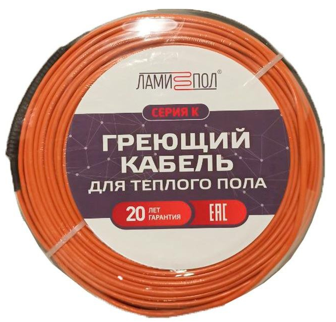 ЛамиПол Серия К 9м2 150-1350 нагревательный кабель 8 м<sup>2</sup>