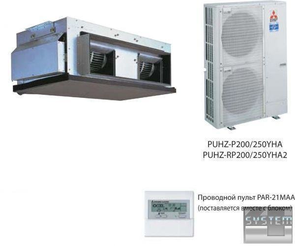 Mitsubishi Electric PEA-RP500GAQ.TH-AF/2 x PUHZ-RP250 YKA канальный кондиционер