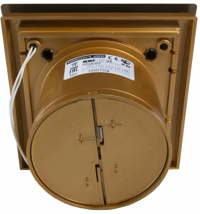 Mmotors ММ-Р 06 стекло квадрат 169 м3/ч 18 Вт обратный клапан/золото вытяжка для ванной диаметр 100 мм