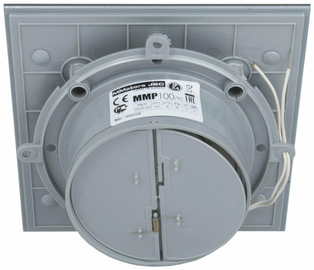 Mmotors ММ-Р 06 стекло прямое, 90 м3/ч, 16 Вт, с обратным клапаном/темно серый с каплями вытяжка для ванной диаметр 100 мм