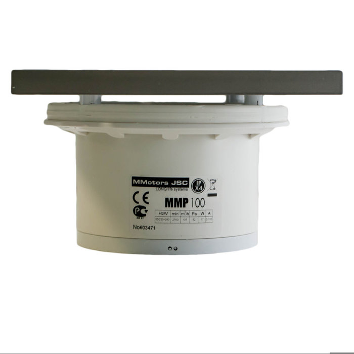 Mmotors ММ-Р 08 квадрат прямой 105 м3/ч 14 Вт обратный клапан/под плитку вытяжка для ванной диаметр 100 мм