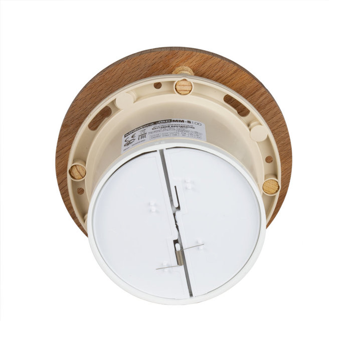 Mmotors ММ-S 100, реш. дер. Круг, 105 м3/ч с обратным клапаном вытяжка для ванной диаметр 100 мм