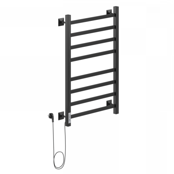 Ника STEP-1 80/40 RAL9005 черный матовый левый тэн электрический полотенцесушитель лесенка