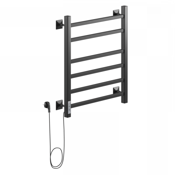 Ника STEP-2 60/40 RAL9005 черный матовый левый тэн электрический полотенцесушитель лесенка
