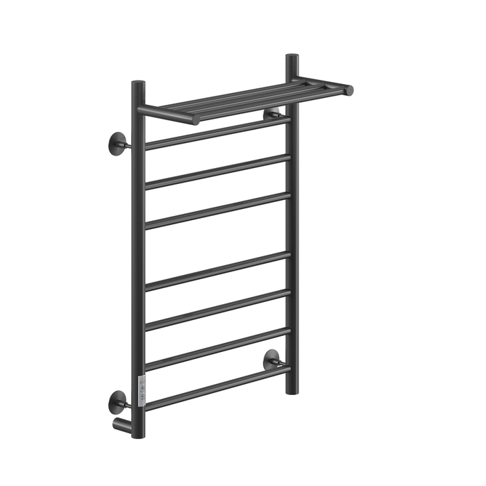 Ника WAY-2 80/40 с полкой RAL9005 черный матовый левый тэн электрический полотенцесушитель лесенка