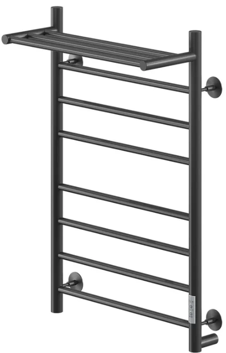 Ника WAY-2 80/40 с полкой RAL9005 черный матовый правый тэн электрический полотенцесушитель лесенка