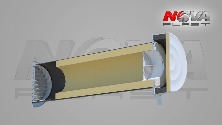 NOVAplast КИВ-125-500 с оголовком NovaProf проветриватель
