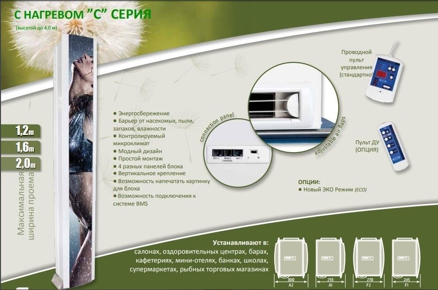 Olefini C-200-F2 тепловая завеса без нагрева