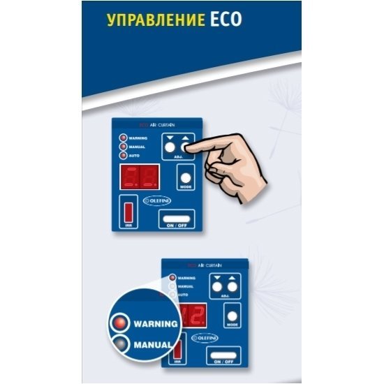 Olefini KWH-38W (VERT) Управление ECO водяная тепловая завеса
