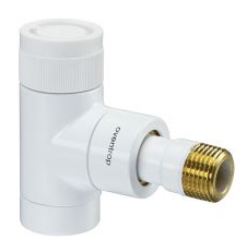 Oventrop DN-15 1/2" 1/2" ВН серия E угловой белый вентиль термостатический