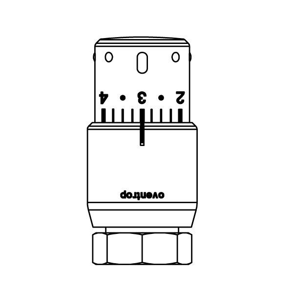 Oventrop Uni SH M30x1.5 с нулевой отметкой (хромированный) термостат