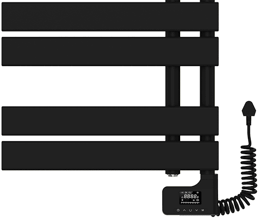 Primoclima FLAT 7 трубок 400W, Черный поворотный электрический полотенцесушитель