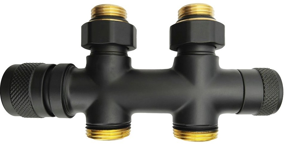 Primoclima Lunar прямой 1/2"х3/4"Е Черный матовый узел нижнего подключения