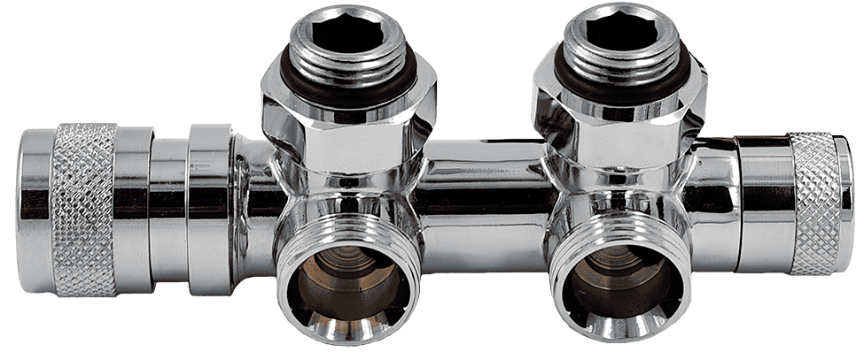 Primoclima Lunar угловой 1/2"х3/4"Е Хром, правый узел нижнего подключения
