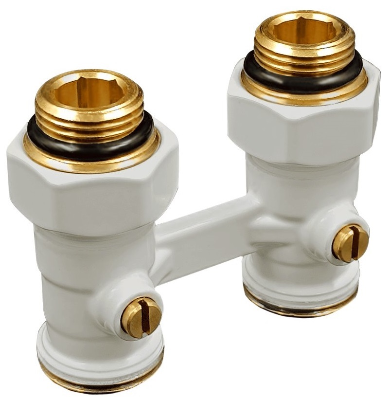 Primoclima Н-образный прямой 3/4"х1/2" Белый узел нижнего подключения
