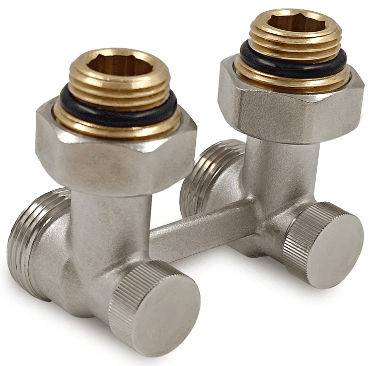 Primoclima Н-образный угловой 3/4"х1/2" Никель узел нижнего подключения
