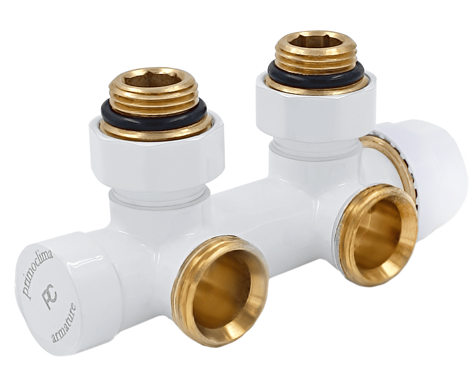 Primoclima Thermolink угловой 1/2"х3/4" Белый, левый узел нижнего подключения