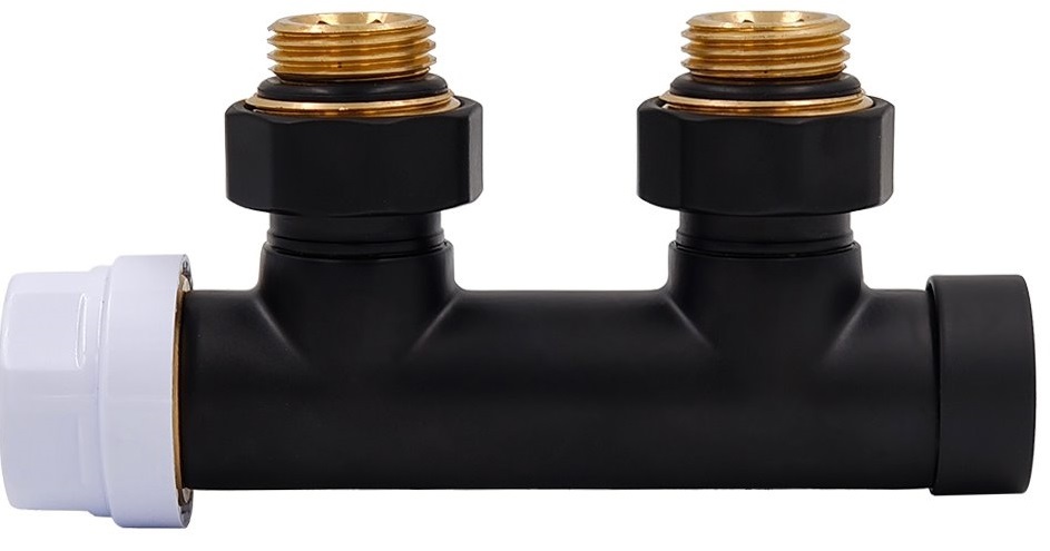 Primoclima Thermolink угловой 1/2"х3/4" Черный, левый узел нижнего подключения