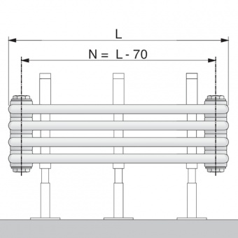 Arbonia BANK-RADIATOR 4F4180 4-х трубчатый радиатор, 4 секции, длина 1800мм радиатор отопления