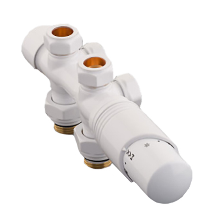 Delta DUO М30х1,5 RAL 9016 (Белый) двухтрубный узел нижнего подключения