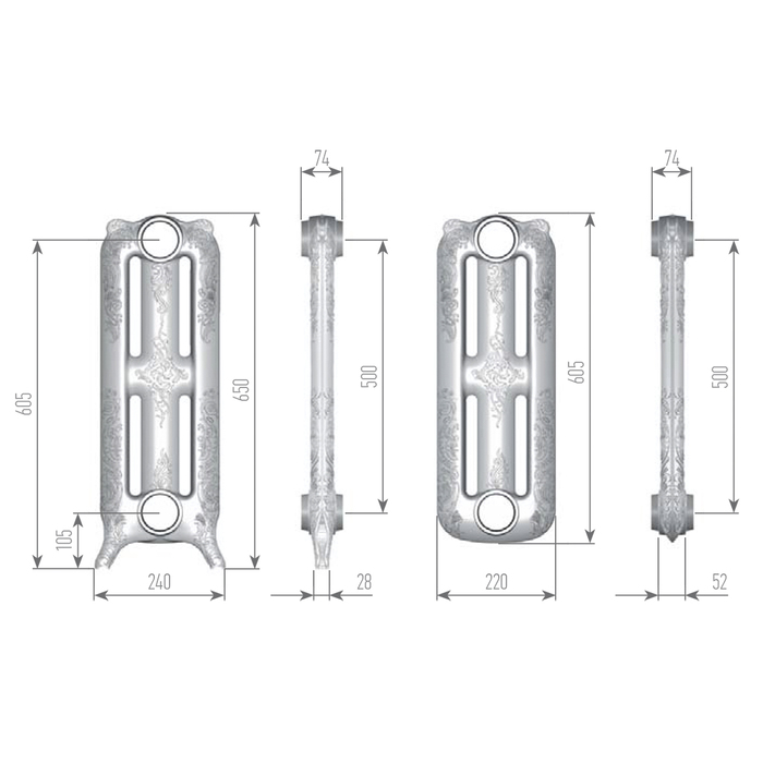 Exemet Mirabella 650/500 1 секция чугунный радиатор