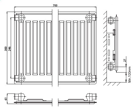 Kermi FKO 10 900x2600 стальной панельный радиатор Тип 10