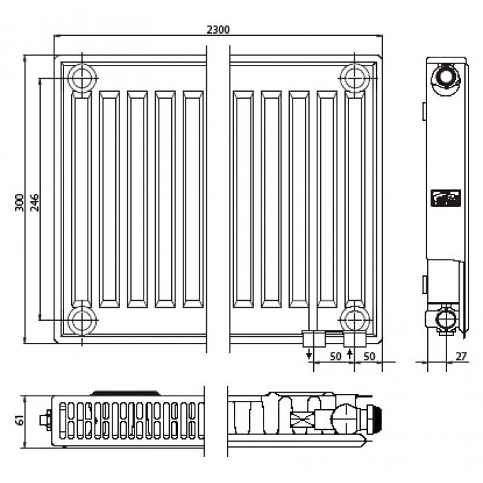 Kermi FTV(FKV) 11 300x700 стальной панельный радиатор Тип 11