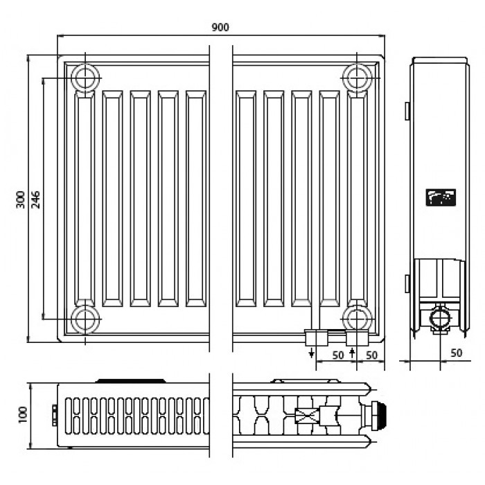 Kermi FTV(FKV) 22 900x2300 стальной панельный радиатор Тип 22