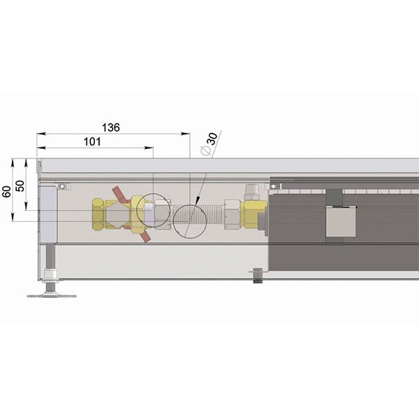 Minib COIL-KT110 2750 внутрипольный конвектор