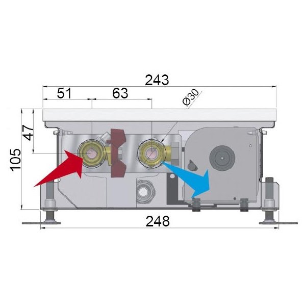 Minib COIL-KT3 105 2750 внутрипольный конвектор