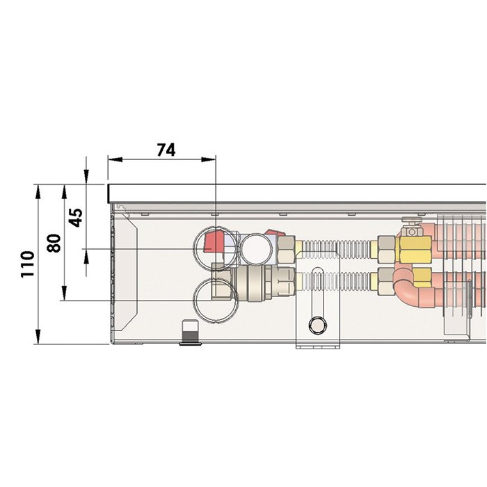 Minib COIL-PB110 2750 внутрипольный конвектор