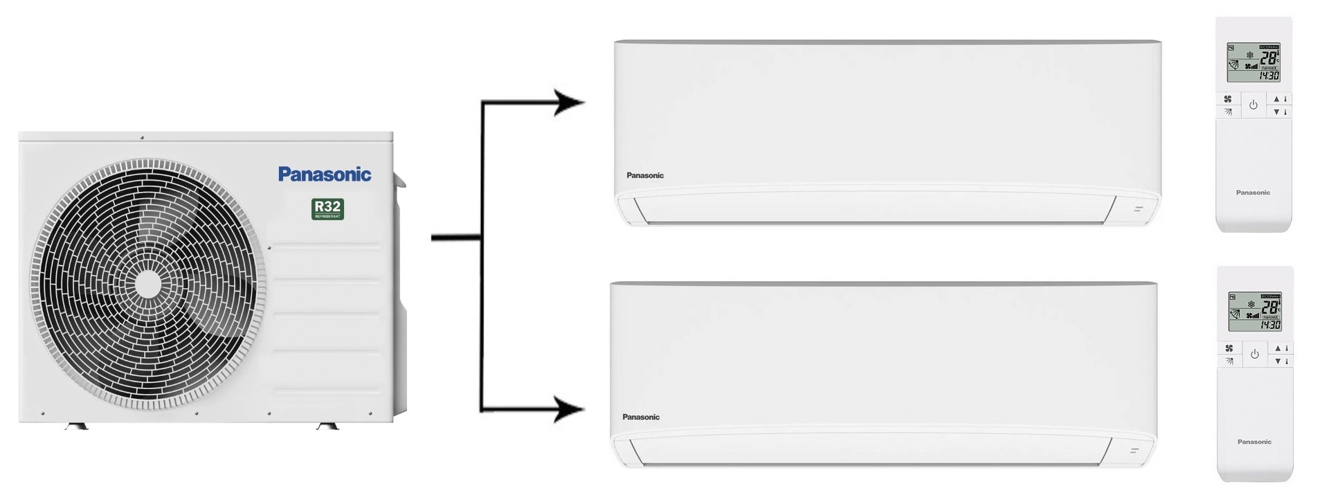 Panasonic Design white CU-2Z50TBE/CS-Z25ZKEW*2 мульти сплит-система
