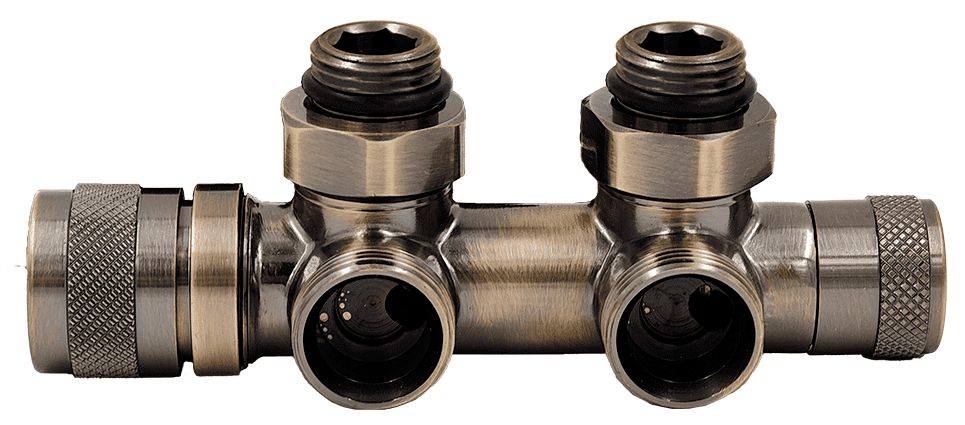 Primoclima Lunar угловой 1/2"х3/4"Е Бронза, правый узел нижнего подключения