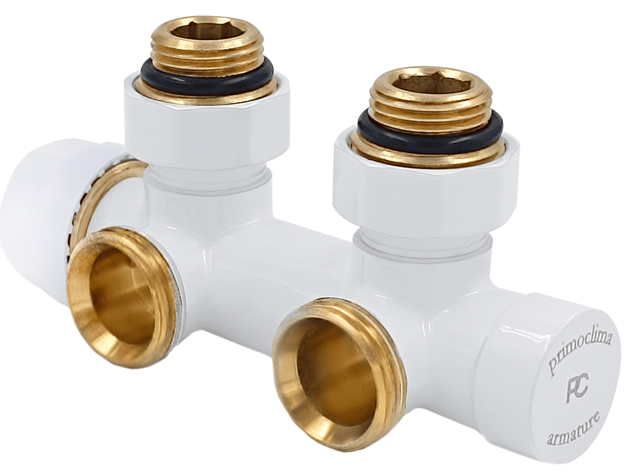 Primoclima Thermolink угловой 1/2"х3/4" Белый, правый узел нижнего подключения