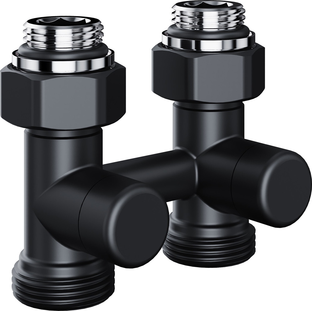 Royal Thermo Design 1/2"х3/4" EK (черный), прямой узел нижнего подключения